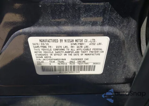 2010 Infiniti G37 Journey z USA, uszkodzony, nr VIN JN1CV6AP8AM201848